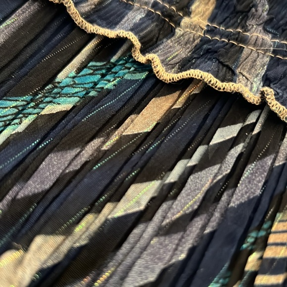 Alberto Makali SZ S Long Sleeve Crepe Semi Sheer Animal Print Blue Blouse Sequin - Picture 15 of 15